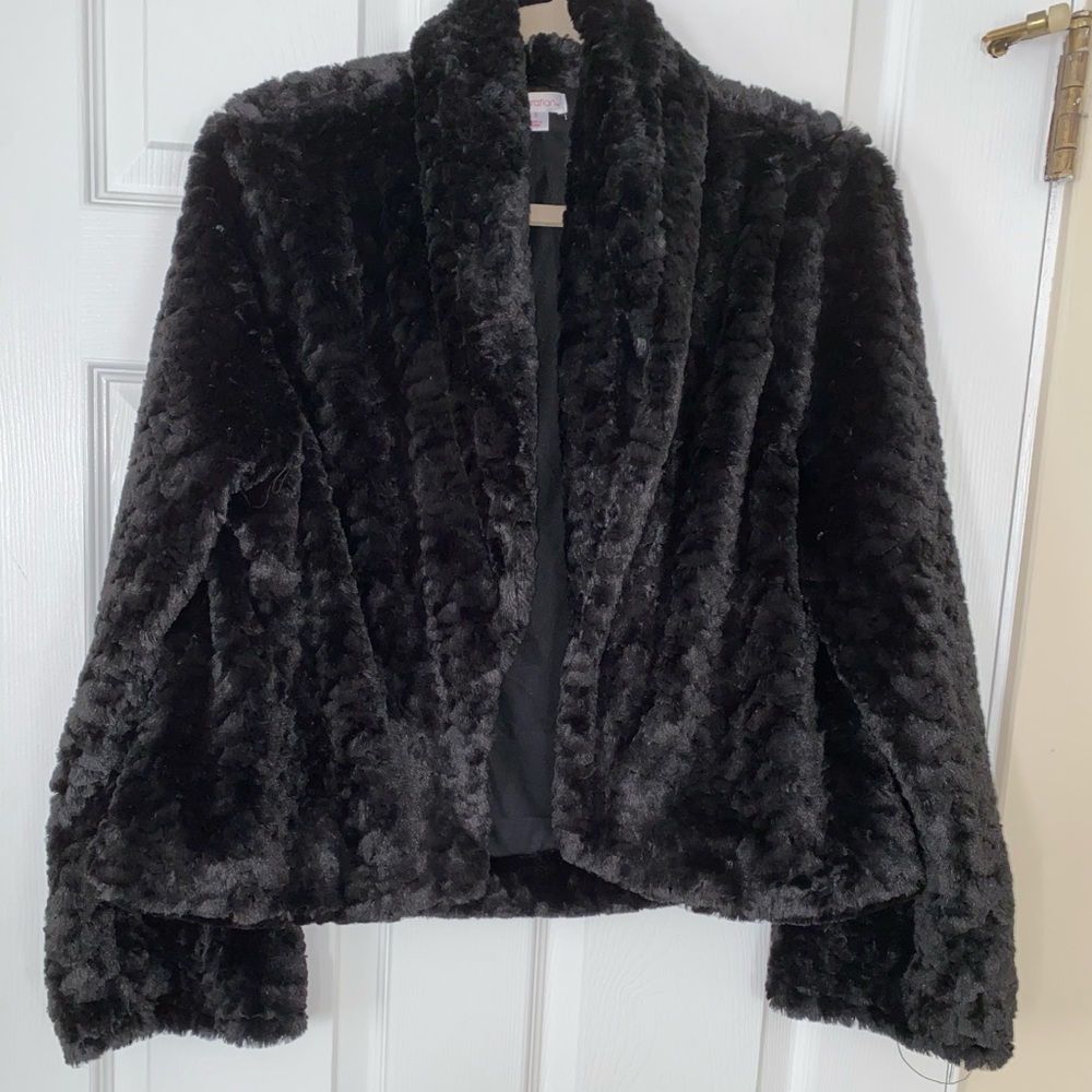Black fur coat